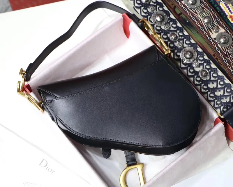 Dior Saddle Bag In Black Calfskin