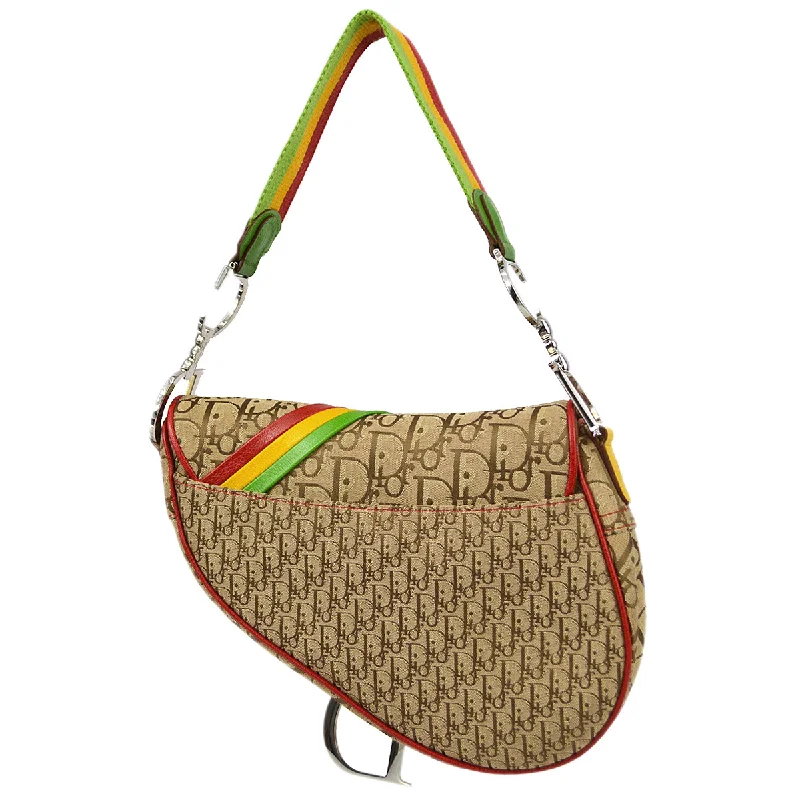 Christian Dior 2004 John Galliano Rasta-Color Trotter Saddle Handbag