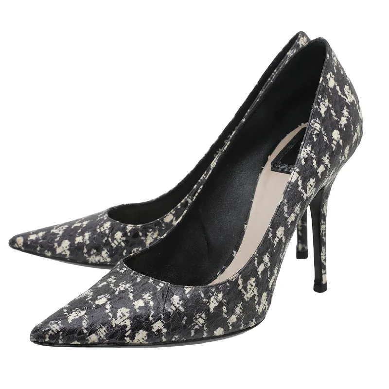 Christian Dior Bicolor Python Painted Cherie Pointed Pumps 38