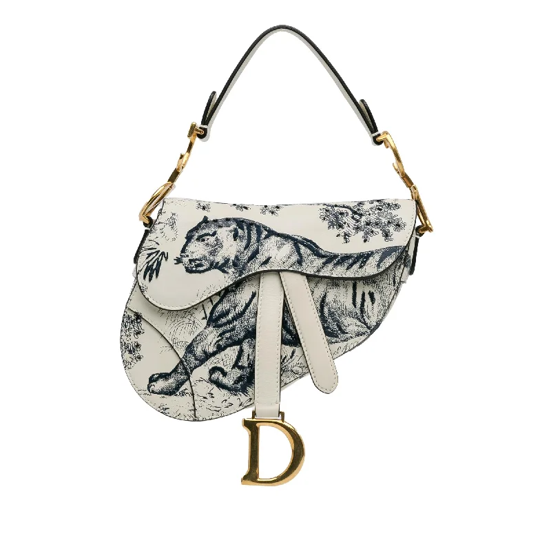 Dior Mini Calfskin Toile de Jouy Saddle Bag (SHG-pyknsl)