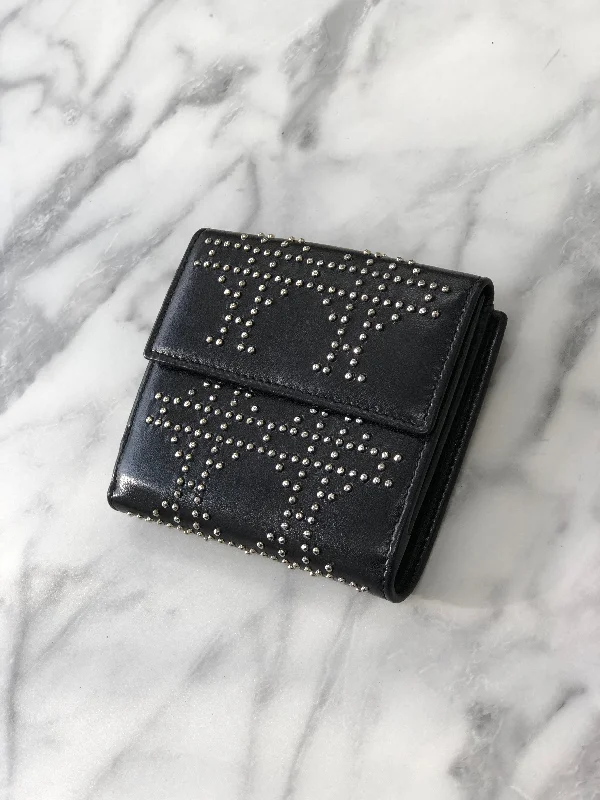 Christian Dior StudsCannage Wallet Black nae53z