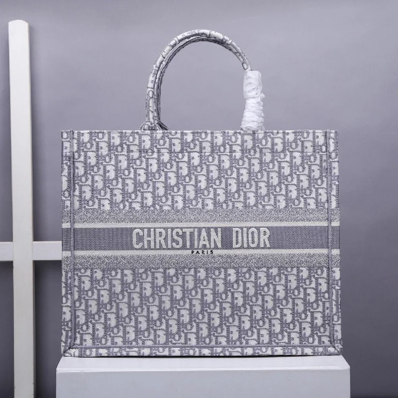 Christian Dior Large Book Tote Gray, For Women,