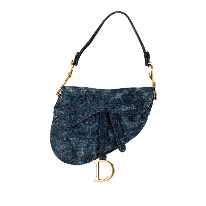 Dior Medium Tie Dye Printed Denim Saddle Bag (SHG-1G555d)