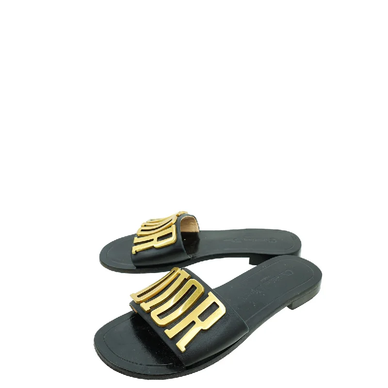 Christian Dior Black Dio(r)evolution Slide Sandal 37