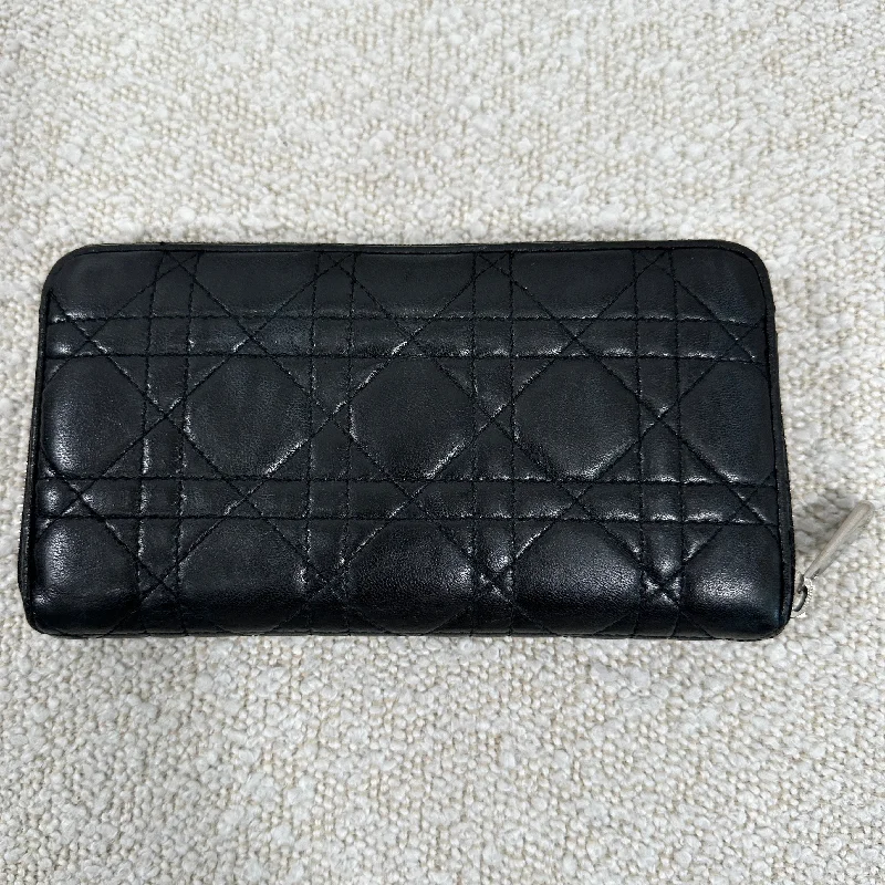 Dior Lady Dior Cannage Black Lambskin Wallet