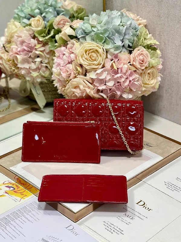 Christian Dior Lady Pouch Red Handbags