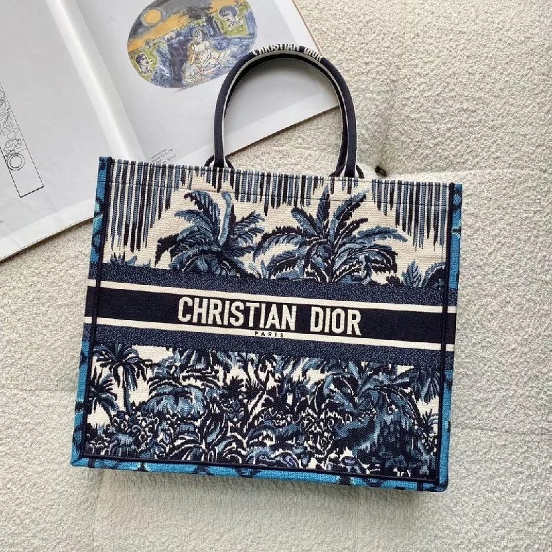 Christian Dior Large Blue Multicolor Book Tote