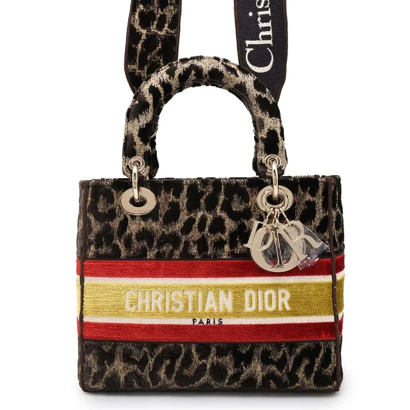 Christian Dior handbag Lady Deelight leopard velvet medium 2way shoulder bag