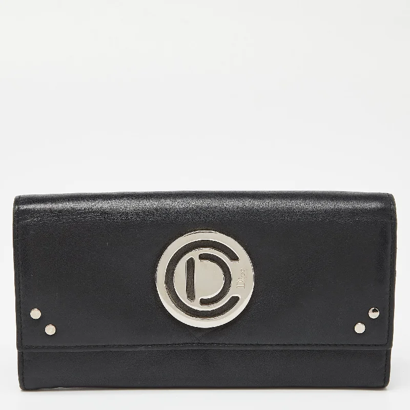 Dior  Leather Flap Continental Wallet