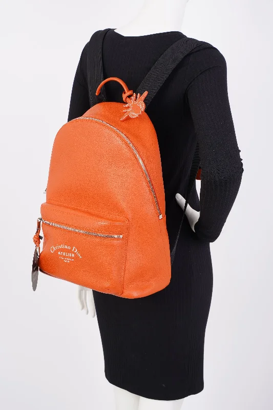 Christian Dior Atelier Backpack Orange Leather