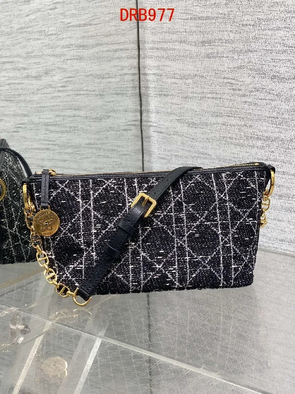 Dior Diorstar Tweed Hobo Bag with Chain