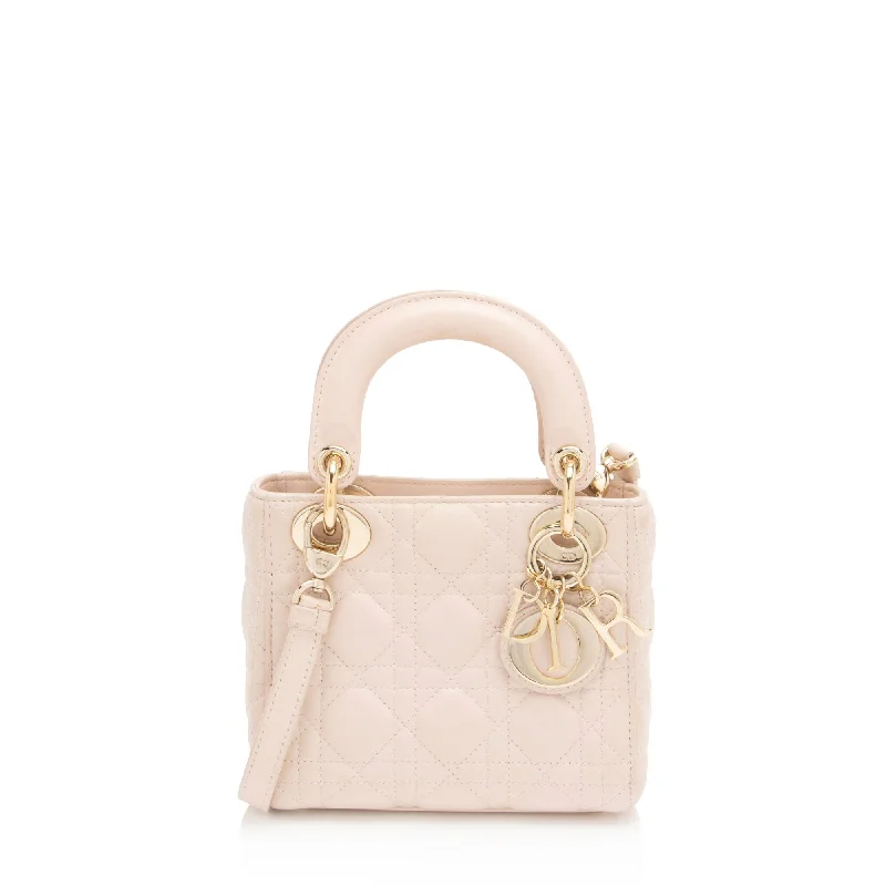 Dior Lambskin Lady Dior Mini Tote (SHF-TFr3Vt)