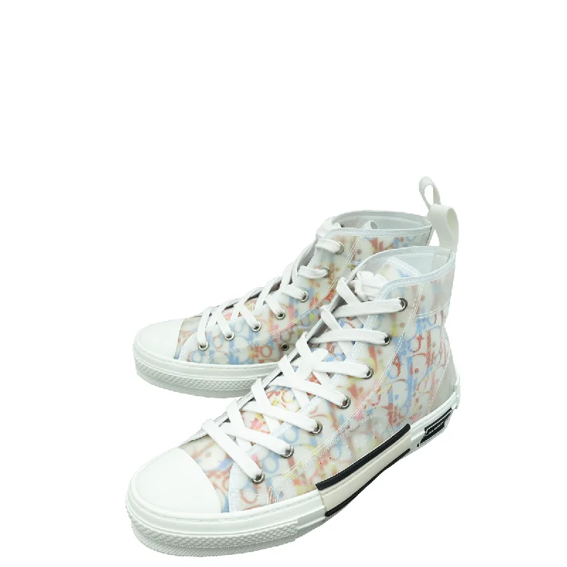 Christian Dior White Multicolor B23 High Top Sneaker 40