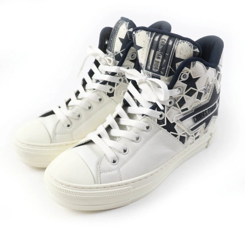 Christian Dior High cut sneakers Main: Canvas Leather White navy Walk N Dior Star Women 36 Used