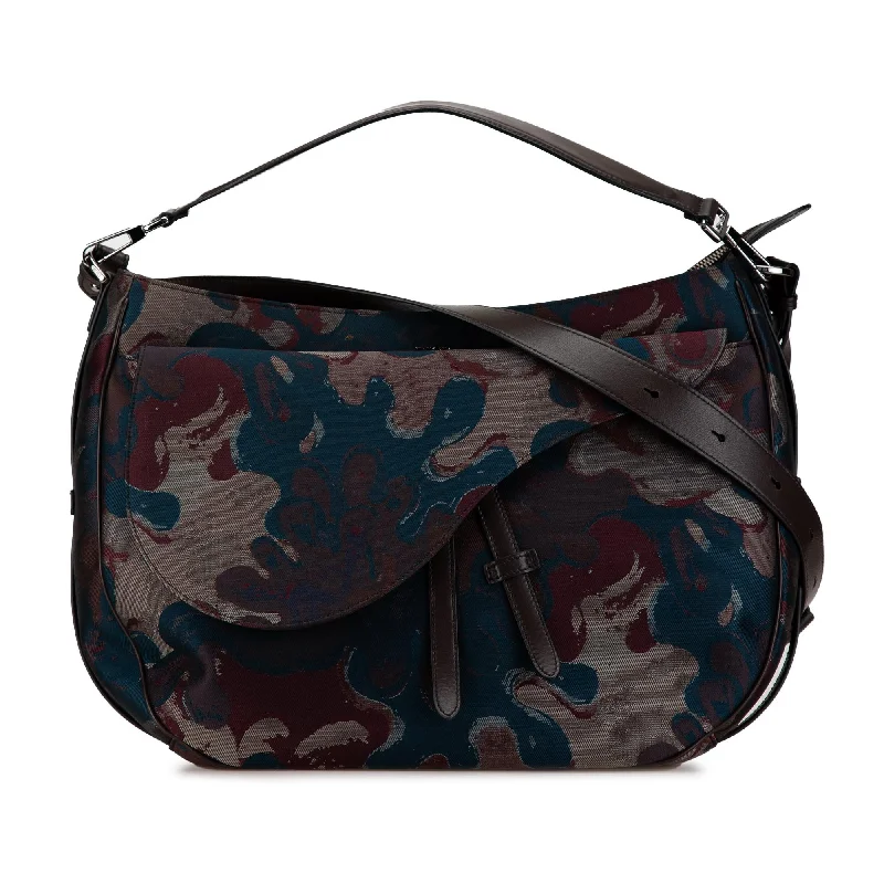 Dior Peter Doig Canvas Camouflage Soft Saddle Bag (SHG-Cn70Uz)