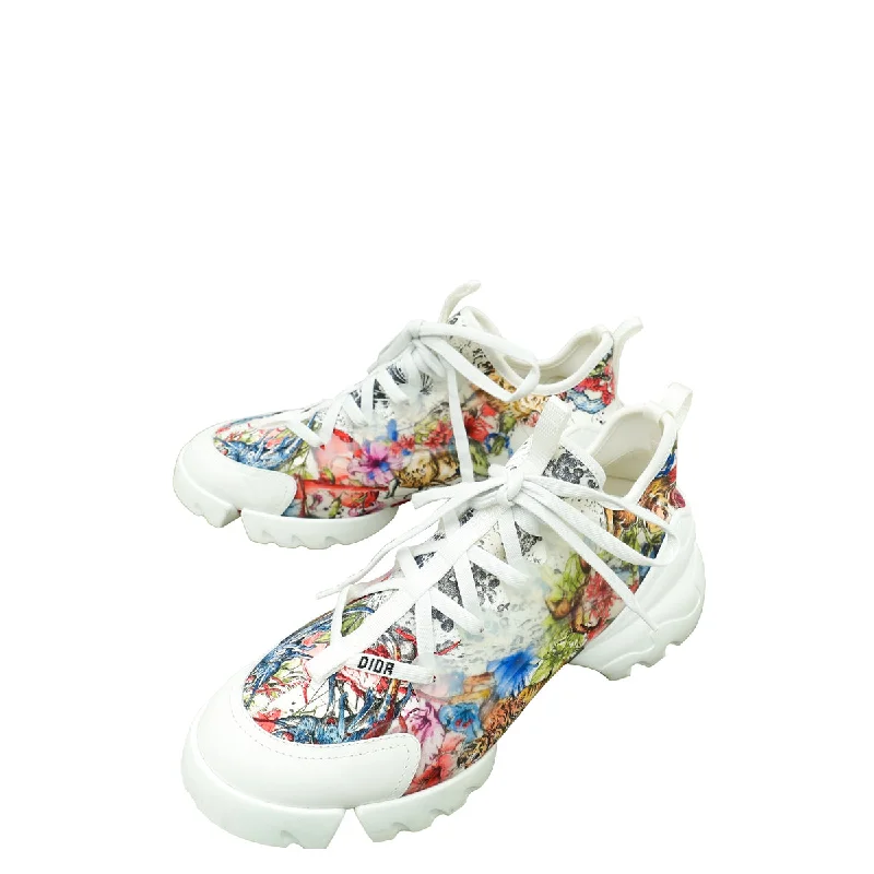 Christian Dior White Multicolor D-Connect Zodiac Printed Sneaker 39.5