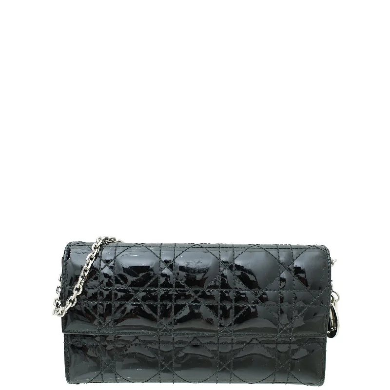 Christian Dior Black Lady Dior Chain Wallet