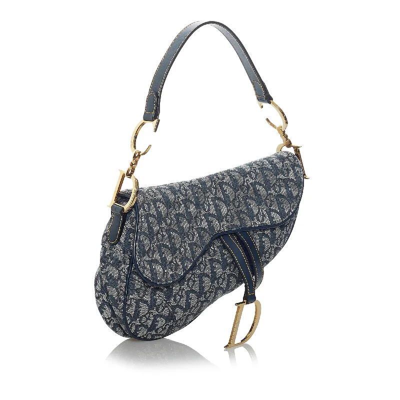 Dior Saddle Bag Blue Oblique Canvas