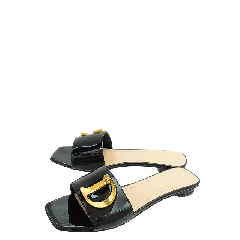 Christian Dior Black C'est Dior Flat Slide Sandal 36.5