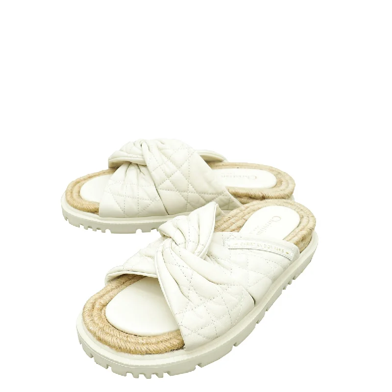 Christian Dior Cream D Twist Slide Sandal 37