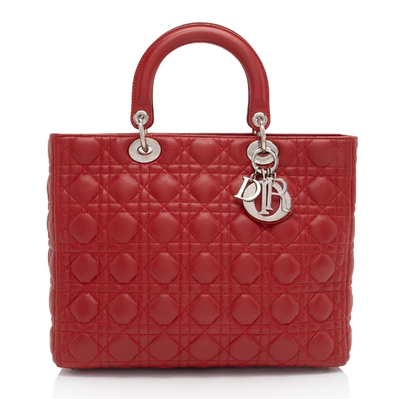 Dior Lambskin Lady Dior Large Tote (SHF-EoHgFY)