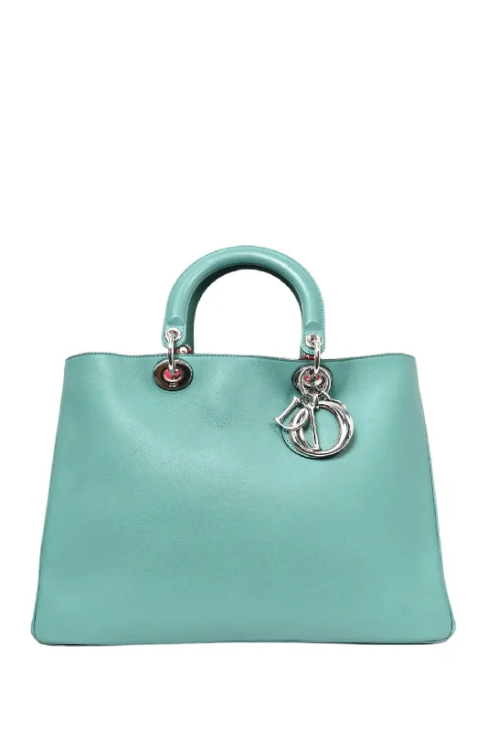 Christian Dior 2013 Green Leather Medium Diorissimo Tote Bag