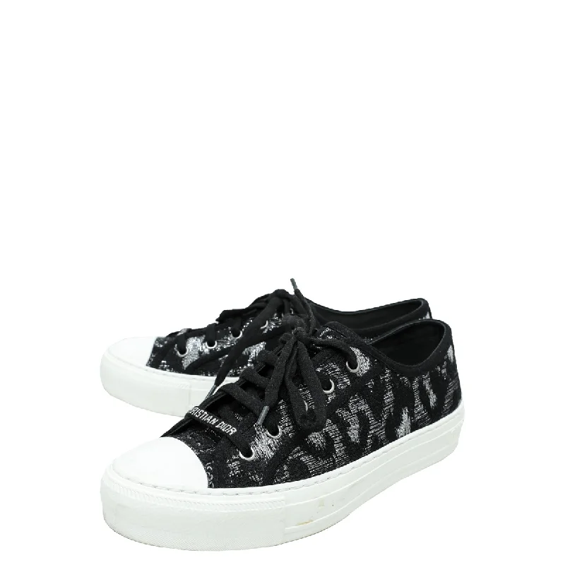 Christian Dior Black Walk'n'Dior Leopard Lace Sneaker 38.5