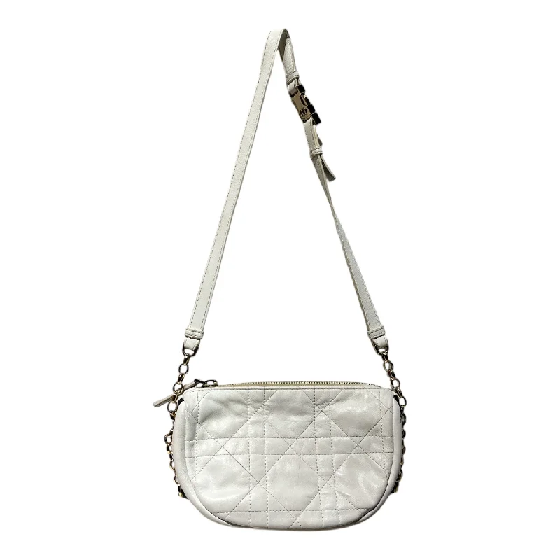 Christian Dior/Cross Body Bag/Leather/WHT/vibe hobo