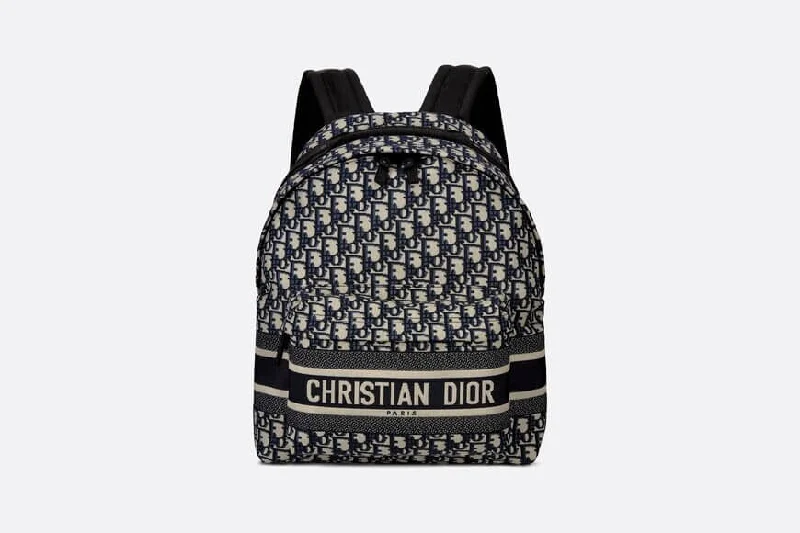 Christian DiorTravel Backpack Blue Christian Dior Oblique Jacquard