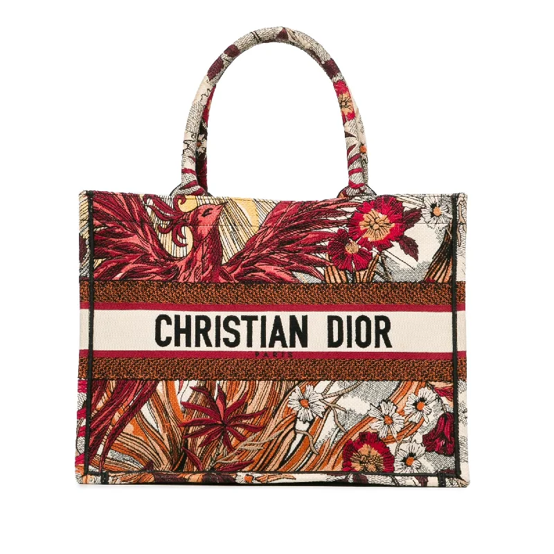 Dior Medium Embroidered Canvas Phoenix Book Tote (SHG-w6LiAS)