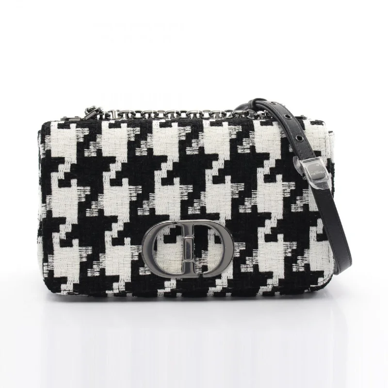 Christian Dior Dior CARO Medium Shoulder Bag, Fabric, Women's, Black, White, M9242BTIOM911