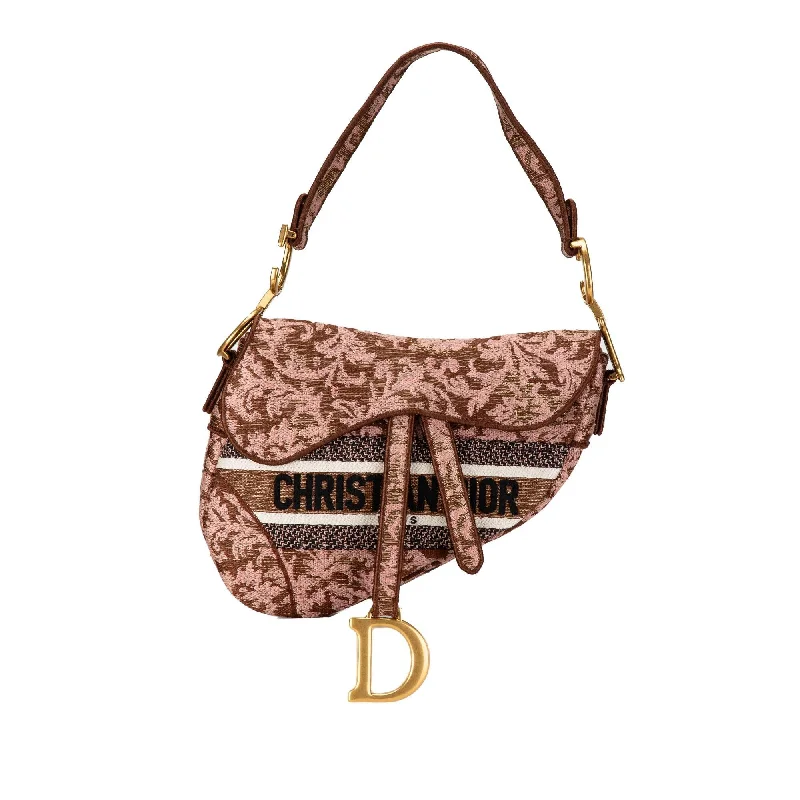 Dior Canvas Embroidered Brocart Saddle Bag (SHG-iyq68f)