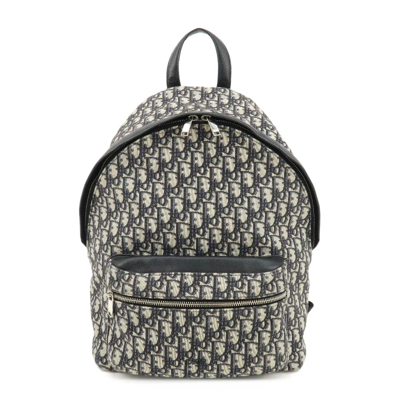 Christian Dior Trotter Oblique Jacquard Backpack Rucksack Navy