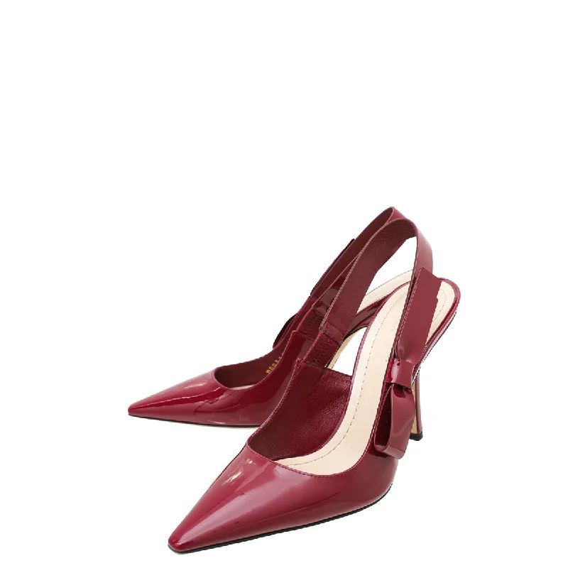 Christian Dior Scarlet Red Sweet-D Slingback Pumps 38.5