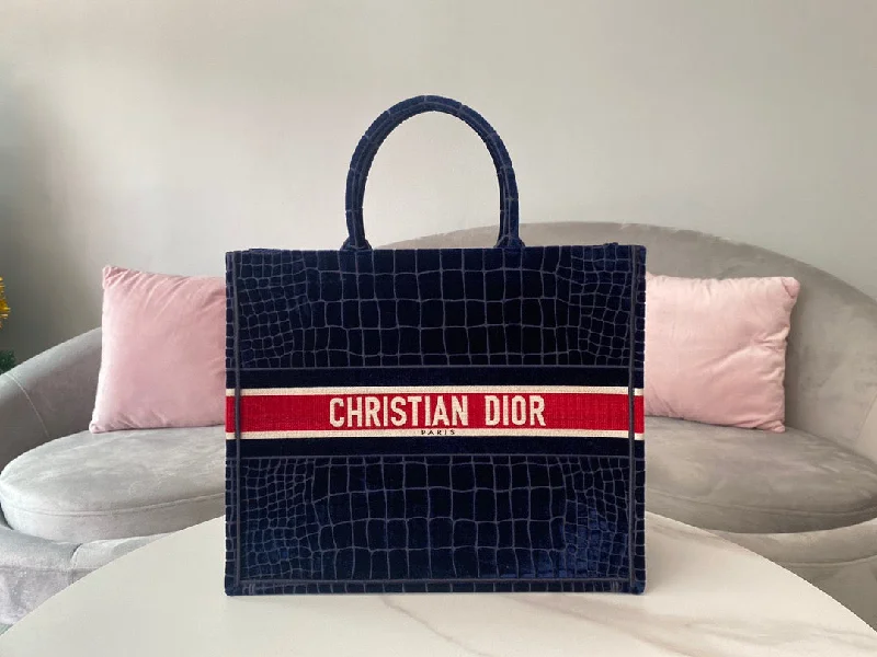 Christian Dior Large Book Tote Red Blue