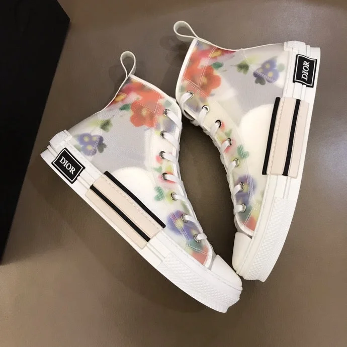 Christian Dior B23 White Floral Print HIGH-TOP SNEAKER