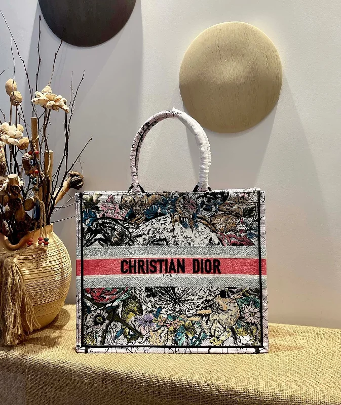 Christian Dior Large Book Tote Red Multicolor