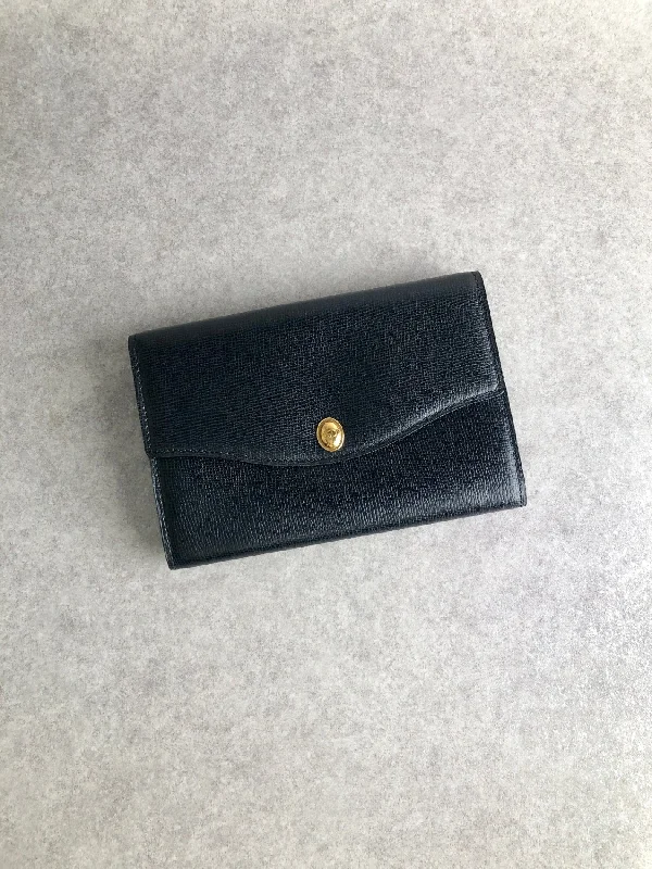 Christian Dior Logo Coin Purse Wallet Black Vintage szkyzx