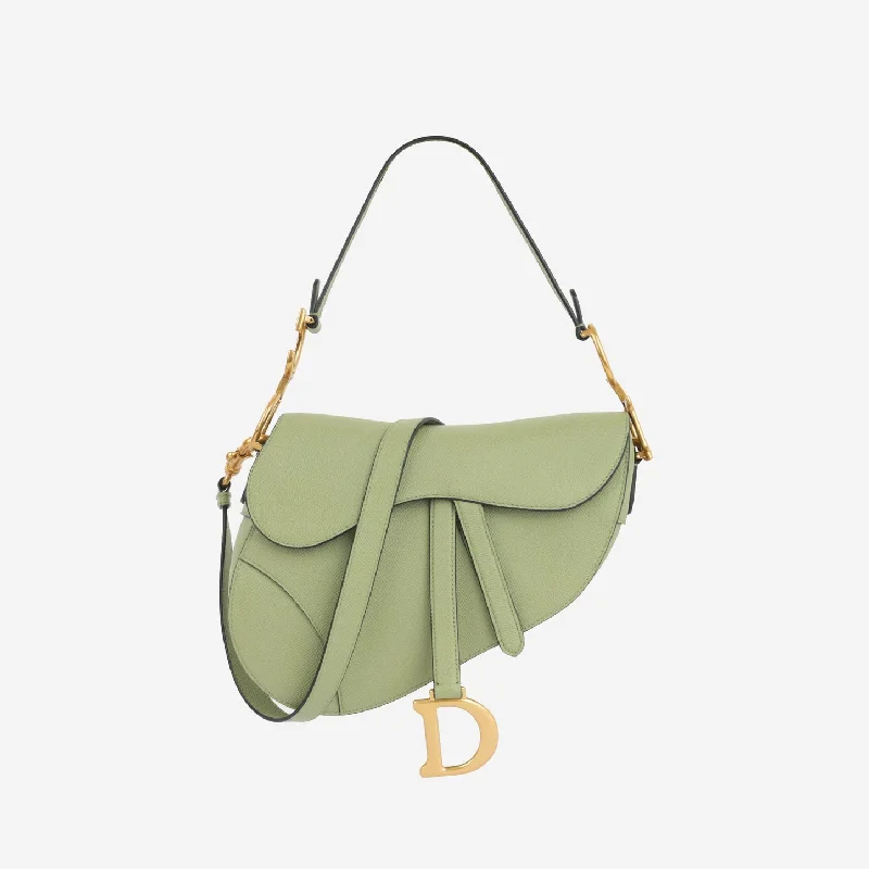 Dior Dior - Medium Saddle Bag - Green Grained Calfskin Leather GHW - 2023 - Pre-Loved