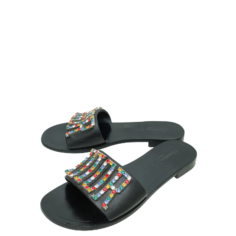 Christian Dior Black Dio(r)evolution Slide Sandals 39