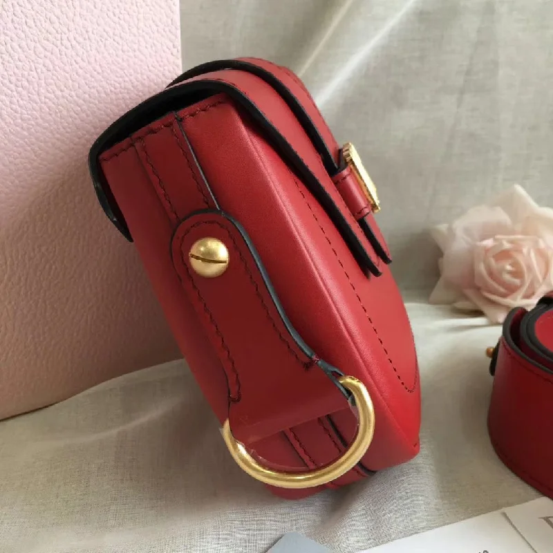 Dior D-Fence Saddle Bag In Red Calfskin