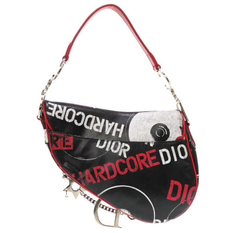 Christian Dior x John Galliano Hardcore Saddlebag Leather Black Red Handbag